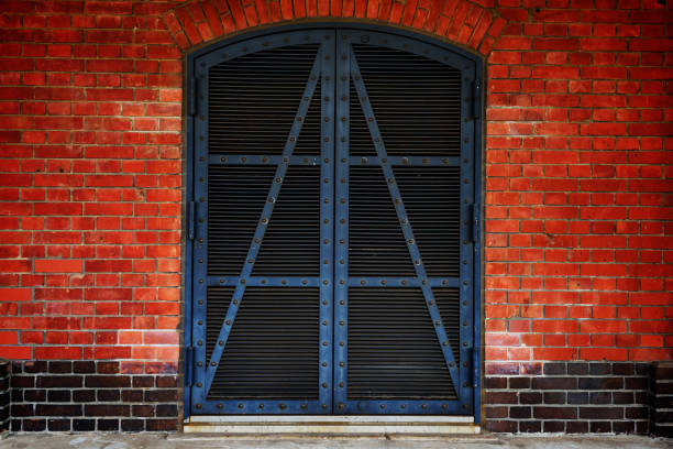 Old iron gate at Yokohama Red brick Warehouse