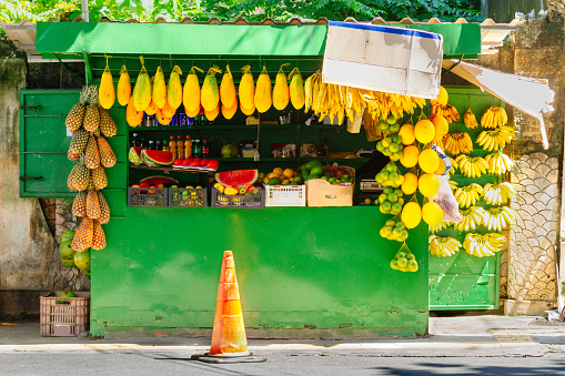 Street stall selling fruit in Salvador, Brazil