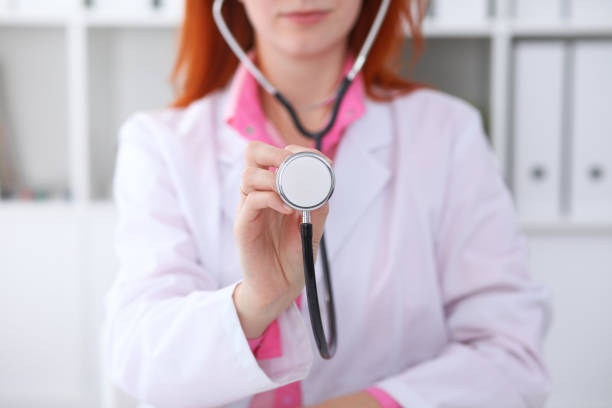 istock Doctor with a stethoscope in the hands 695933022