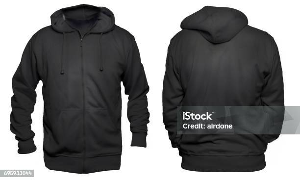 Schwarzer Hoodie Mockup Stockfoto und mehr Bilder von Schwarz - Farbe - Schwarz - Farbe, Kapuzenoberteil, Vorlage