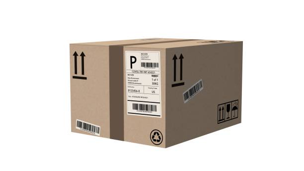 istock shipping cardboard boxes isolated on white - cardboard box 695939846