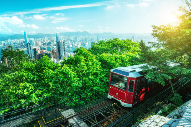 istock Tourist peak tram in Hong Kong 695939980