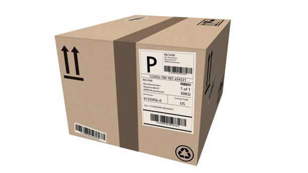 istock shipping cardboard box isolated on white - cardboard box 695940100