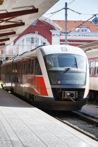 istock Passenger electric train stands in Varna station 695951542
