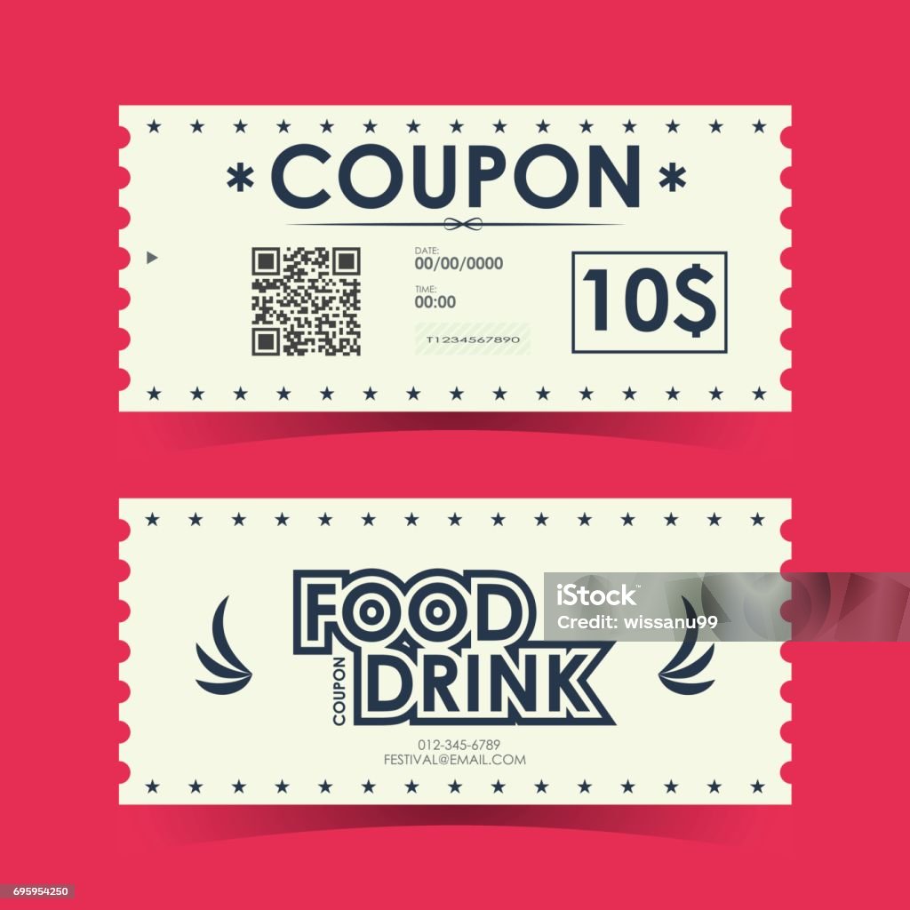 Coupon ticket card. Element template for design. Vector illustration. Coupon stock vector