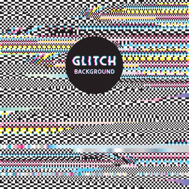 Glitch background Easily editable vector illustration on layers. tv static stock illustrations