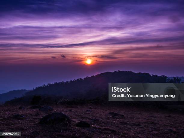 The Sun Rises Between The Cloud And Mountainn In Mon Jong Stock Photo - Download Image Now
