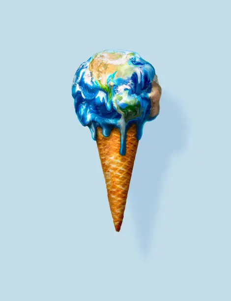 Global environment, pollution, protection, ice cream, warning,
