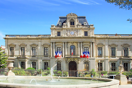 Montpellier, France - May 27, 2014: townhall in Montpellier. Prefecture dating from the 19th Century. Montpellier, France