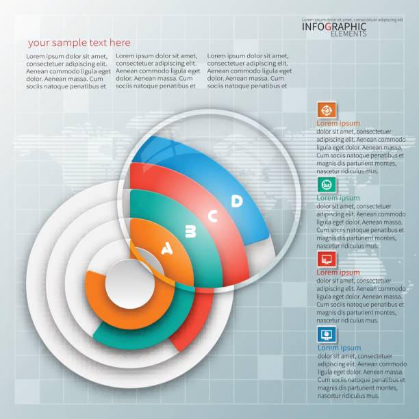 Abstract 3D Paper Infographics vector abstract 3d paper infographic elements.Circular infographics blank timeline infographic stock illustrations