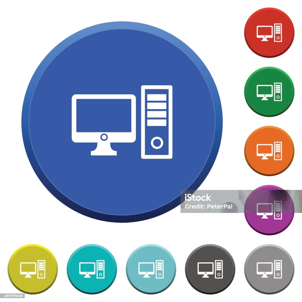 Desktop Computer Beveled Buttons Stock Illustration - Download Image ...