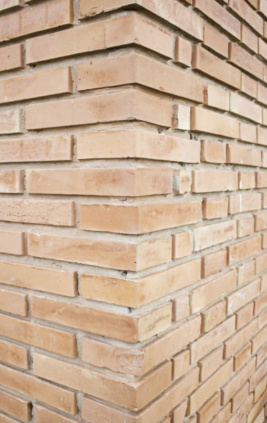 corner with bricks - corner stone wall brick imagens e fotografias de stock