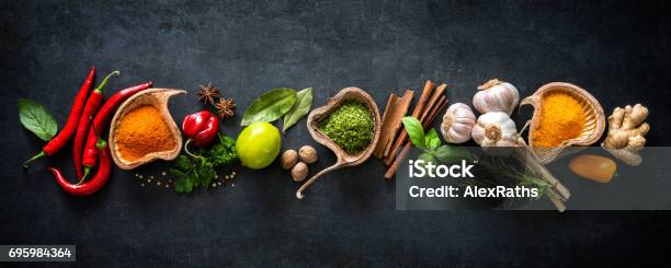 Various Herbs And Spices Stock Photo - Download Image Now - Spice, Seasoning, Vegetable