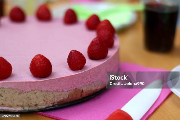 Raw Strawberry Cake Stock Photo - Download Image Now - Berry, Birthday, Birthday Cake