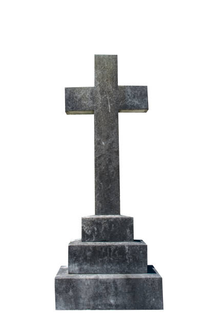 istock Blank gravestone isolated on white ready for inscription 695990744