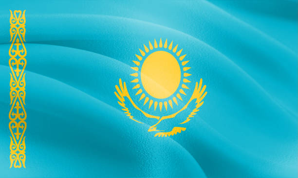 istock Textured Flag of Kazakhstan ideal for backdrops 695992336