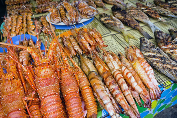 istock Grilled lobster and other seafood 695994590