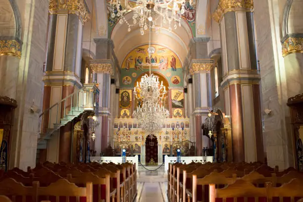 Photo of Interior of Church in cyprus orthodox monastery