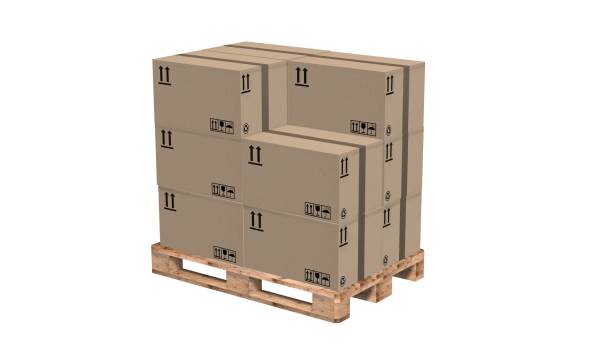 istock cardboard boxes on pallet isolated on white 695998682