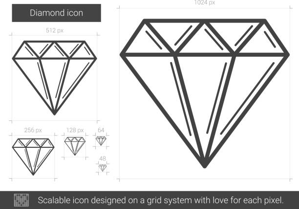 значок бриллиантовой линии - adamant mountains stock illustrations