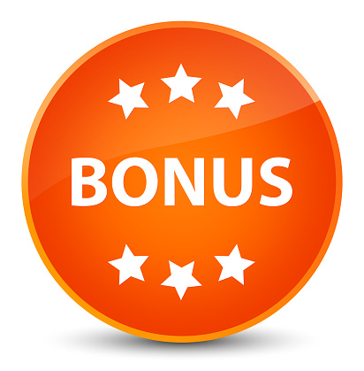Bonus icon isolated on elegant orange round button abstract illustration