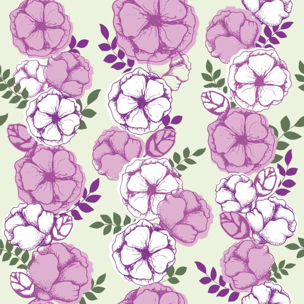 Floral seamless pattern Floral seamless pattern. Vector illustration in eps8 format. drawing of a green lisianthus stock illustrations