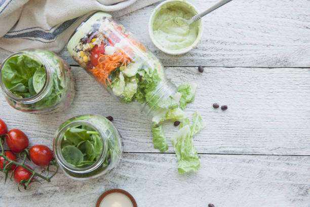 Mason Jar Salad stock photo
