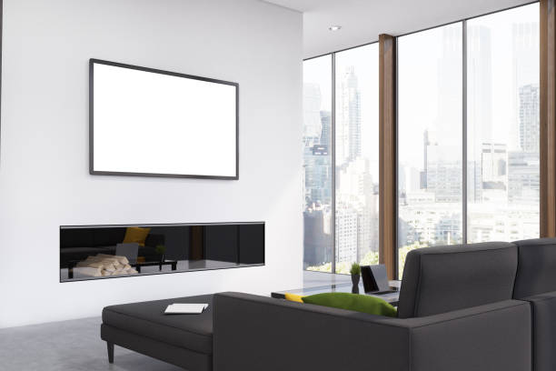 istock Fireplace living room, corner 696025950