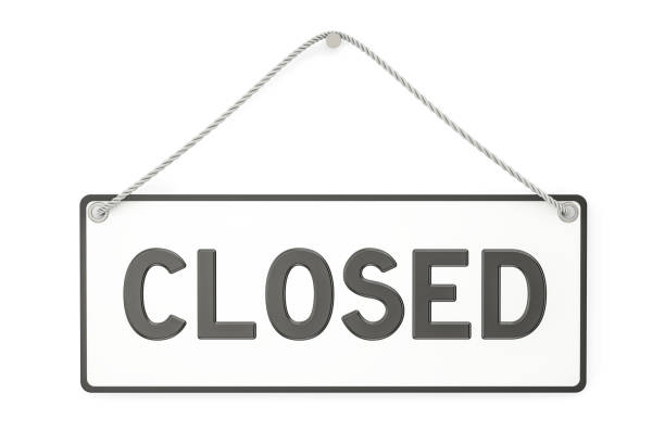 Closed Hanging Sign, 3D rendering isolated on white background