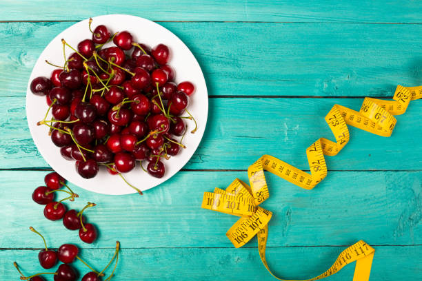 Cherries on a bright background