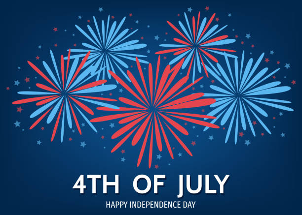 USA  happy   Independence  Day background  with  fireworks. 4th of July,  USA  happy   Independence  Day background  with  fireworks    in  American  national  flag  colors. Vector template  for  sale  banner, ad,  flyer, party invitation  design. patriotism illustrations stock illustrations