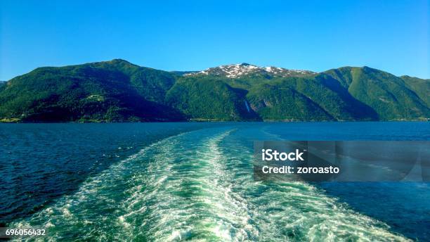 Behind A Ship In Flam Norway Scandinavia Europe Stock Photo - Download Image Now - Cruise Ship, Back, Behind