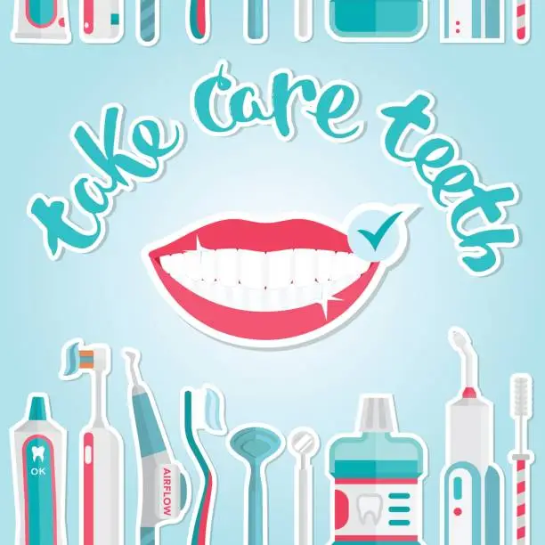 Vector illustration of Medical teeth hygiene infographic leaflet