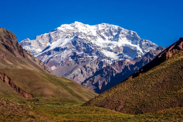 Majestic peak of Aconcagua stock photo