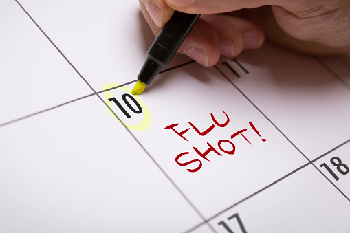 Flu Shot calendar note