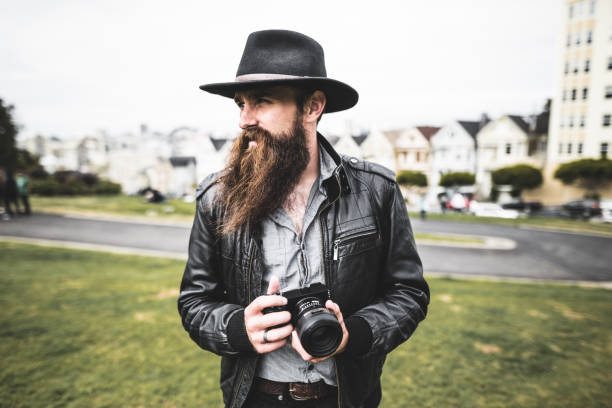 solo traveler in alamo square, san francisco