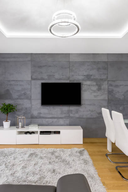 istock Living room with television 696069936