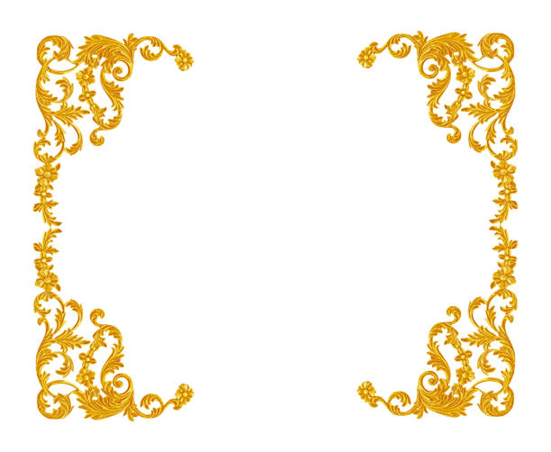 istock Ornament elements, vintage gold floral designs 696071208