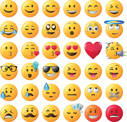 smileys emoticon vector set