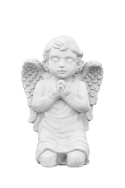istock Cupid sculpture isolated on white background 696076870