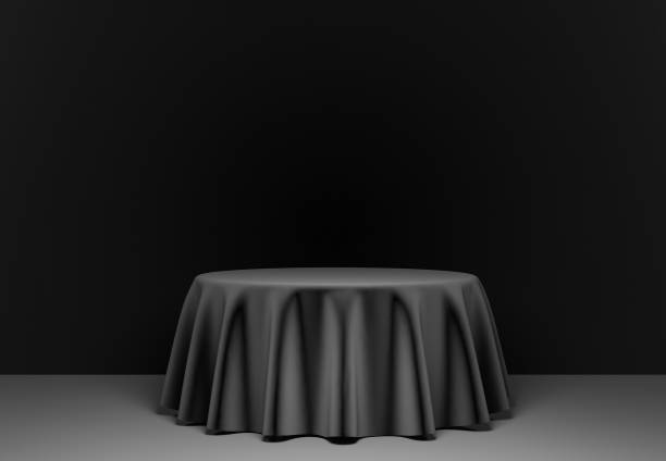 istock Black round podium in the scene. 3d render 696077808
