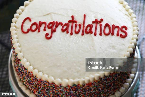 Congratulations Cake Stock Photo - Download Image Now - Congratulating, Cake, Party - Social Event