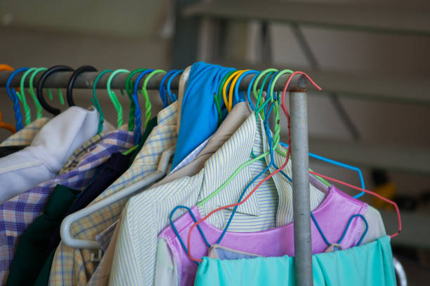 istock Clothes line at the home. 696113656