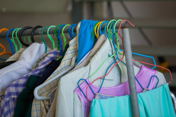 istock Clothes line at the home. 696113698