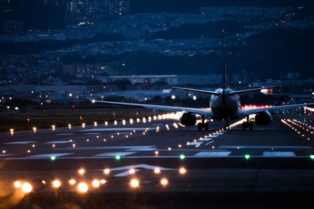 istock Airplane and airport and light. 696113780