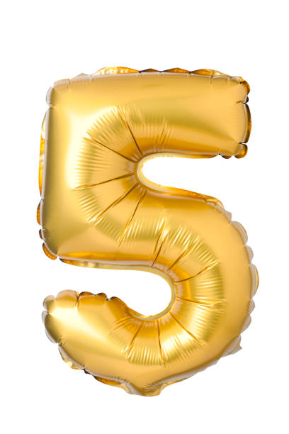 istock number 5 of golden balloons 696117592