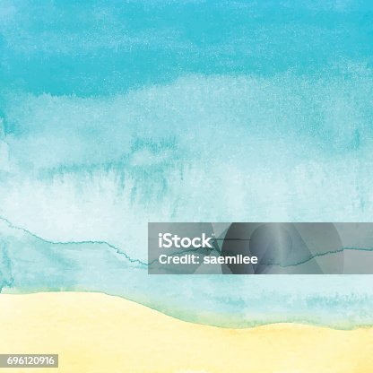 istock Watercolor Beach Background 696120916