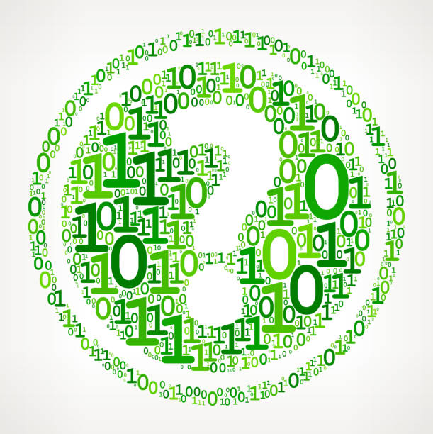Question Mark Binary Code Zero One Vector Illustration Question Mark Binary Code Zero One Vector Illustration. This royalty free vector illustration features a set green binary numbers zero and one pattern that forms the main shape in the center of this composition. The 0 and 1 numbers vary in size and in the shade of the green color. The background is light with a slight gradient. This image is ideal for technology and mathematical binary code concepts. The design is very clean and elegant and the vector background can be scaled to any size. question mark background green stock illustrations