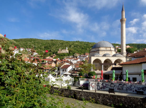 Prizren Old City with the Famous Landmark, Sinan Pasha Mosque, 22nd April 2016, Kosovo Prizren Old City with the Famous Landmark, Sinan Pasha Mosque, 22nd April 2016, UNESCO World Heritage Site in Kosovo 22nd april stock pictures, royalty-free photos & images