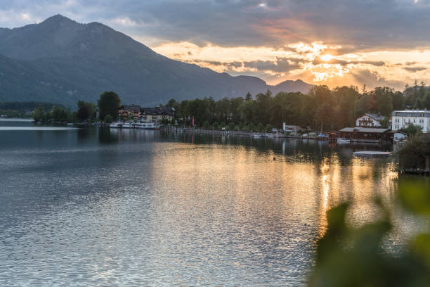 istock Beautiful Lake at sunset - St.Wolfgang, Austria 696137776
